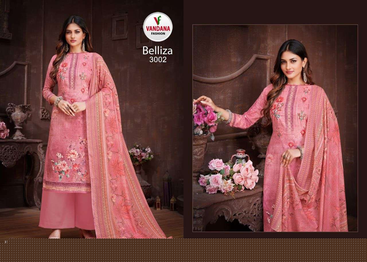 BELLIZA VOL-3 BY VANDANA 3001 TO 3012 SERIES BEAUTIFUL STYLISH SUITS FANCY COLORFUL CASUAL WEAR & ETHNIC WEAR & READY TO WEAR HEAVY COTTON PRINTED DRESSES AT WHOLESALE PRICE