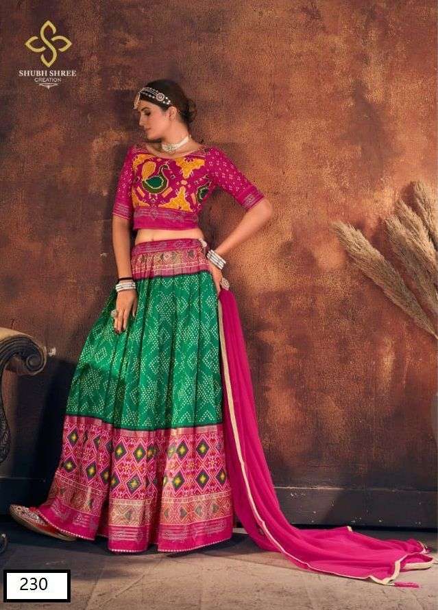 PANGHAT BY SHUBH SHREE 221 TO 230 SERIES DESIGNER BEAUTIFUL NAVRATRI COLLECTION OCCASIONAL WEAR & PARTY WEAR VELVETLEHENGAS AT WHOLESALE PRICE