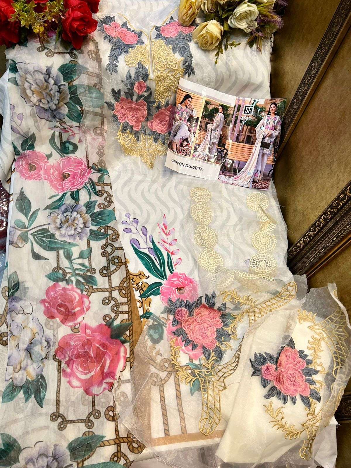 SF-129 BY FASHID WHOLESALE BEAUTIFUL PAKISTANI SUITS COLORFUL STYLISH FANCY CASUAL WEAR & ETHNIC WEAR CAMBRIC COTTON EMBROIDERED DRESSES AT WHOLESALE PRICE