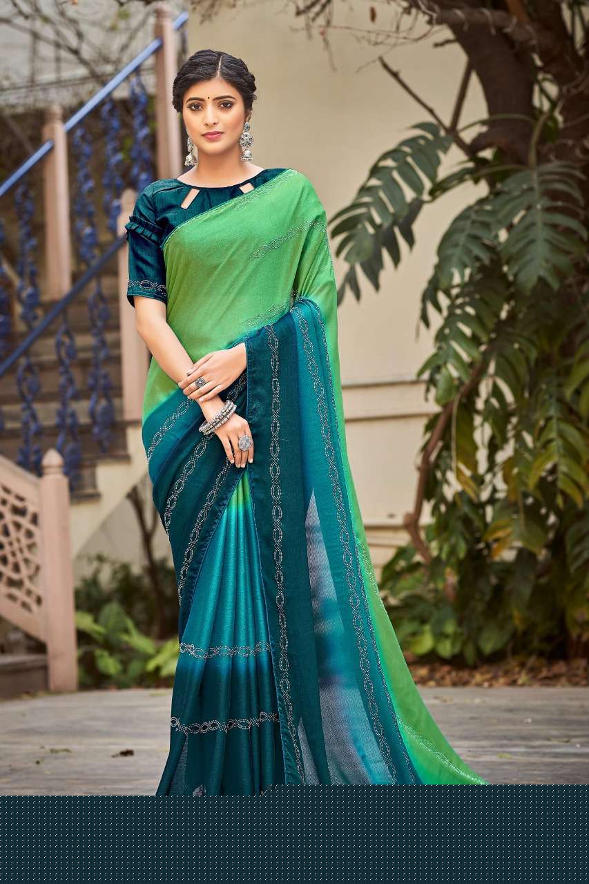 PINKVILLA SWAROVSKI BY YADU NANDAN FASHION 01 TO 05 SERIES INDIAN TRADITIONAL WEAR COLLECTION BEAUTIFUL STYLISH FANCY COLORFUL PARTY WEAR & OCCASIONAL WEAR MOSS CHIFFON SAREES AT WHOLESALE PRICE