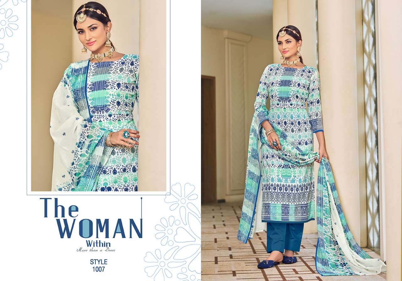 MIRELLA BY SELTOS 1001 TO 1008 SERIES BEAUTIFUL SUITS COLORFUL STYLISH FANCY CASUAL WEAR & ETHNIC WEAR PURE CAMBRIC COTTON PRINT DRESSES AT WHOLESALE PRICE