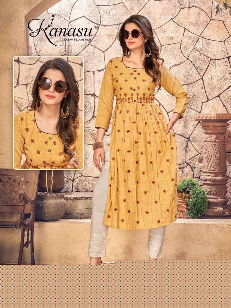 ANTRA BY KANASU 1001 TO 1008 SERIES DESIGNER STYLISH FANCY COLORFUL BEAUTIFUL PARTY WEAR & ETHNIC WEAR COLLECTION PURE RAYON KURTIS AT WHOLESALE PRICE