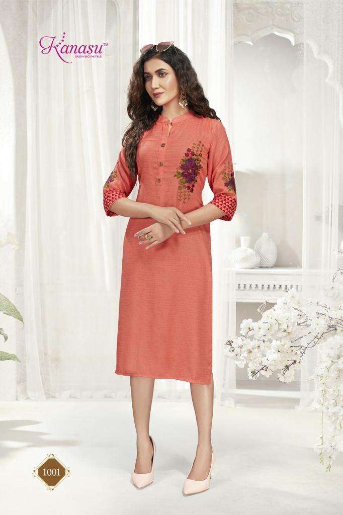 ROOHI VOL-2 BY KANASU 1001 TO 1008 SERIES DESIGNER STYLISH FANCY COLORFUL BEAUTIFUL PARTY WEAR & ETHNIC WEAR COLLECTION RAYON WITH WORK KURTIS AT WHOLESALE PRICE
