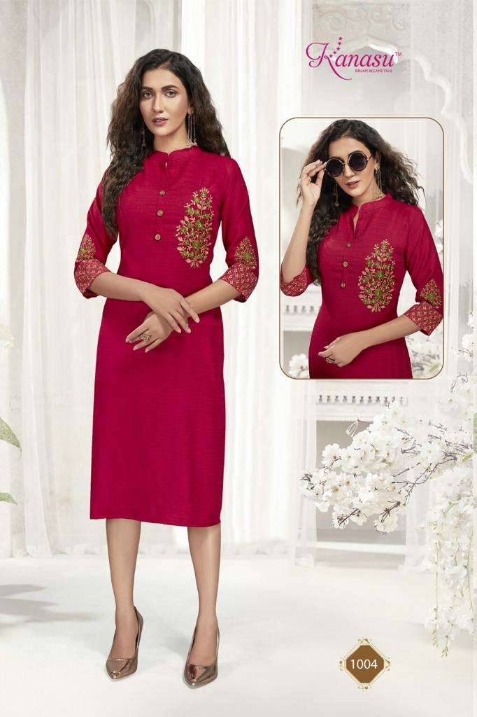 ROOHI VOL-2 BY KANASU 1001 TO 1008 SERIES DESIGNER STYLISH FANCY COLORFUL BEAUTIFUL PARTY WEAR & ETHNIC WEAR COLLECTION RAYON WITH WORK KURTIS AT WHOLESALE PRICE