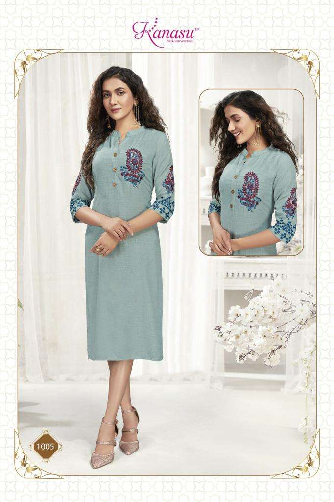 ROOHI VOL-2 BY KANASU 1001 TO 1008 SERIES DESIGNER STYLISH FANCY COLORFUL BEAUTIFUL PARTY WEAR & ETHNIC WEAR COLLECTION RAYON WITH WORK KURTIS AT WHOLESALE PRICE