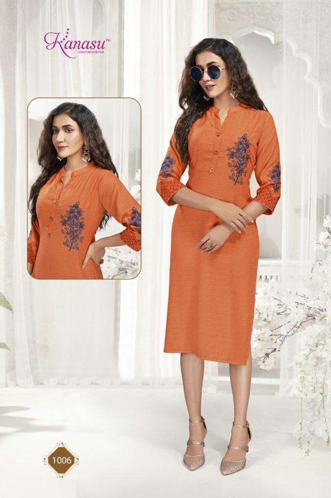 ROOHI VOL-2 BY KANASU 1001 TO 1008 SERIES DESIGNER STYLISH FANCY COLORFUL BEAUTIFUL PARTY WEAR & ETHNIC WEAR COLLECTION RAYON WITH WORK KURTIS AT WHOLESALE PRICE