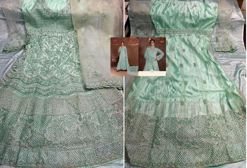 Mishaal 3001 Series By Mishaal Fab 3001 To 3004 Series Beautiful Pakistani Suits Stylish Colorful Fancy Casual Wear & Ethnic Wear Net Embroidered Dresses At Wholesale Price
