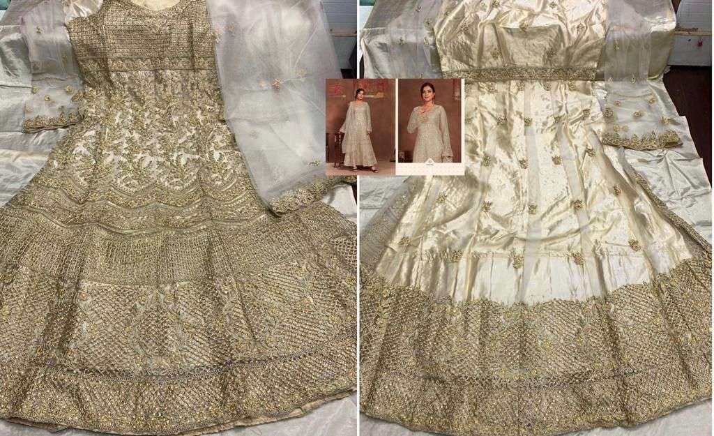 Mishaal 3001 Series By Mishaal Fab 3001 To 3004 Series Beautiful Pakistani Suits Stylish Colorful Fancy Casual Wear & Ethnic Wear Net Embroidered Dresses At Wholesale Price