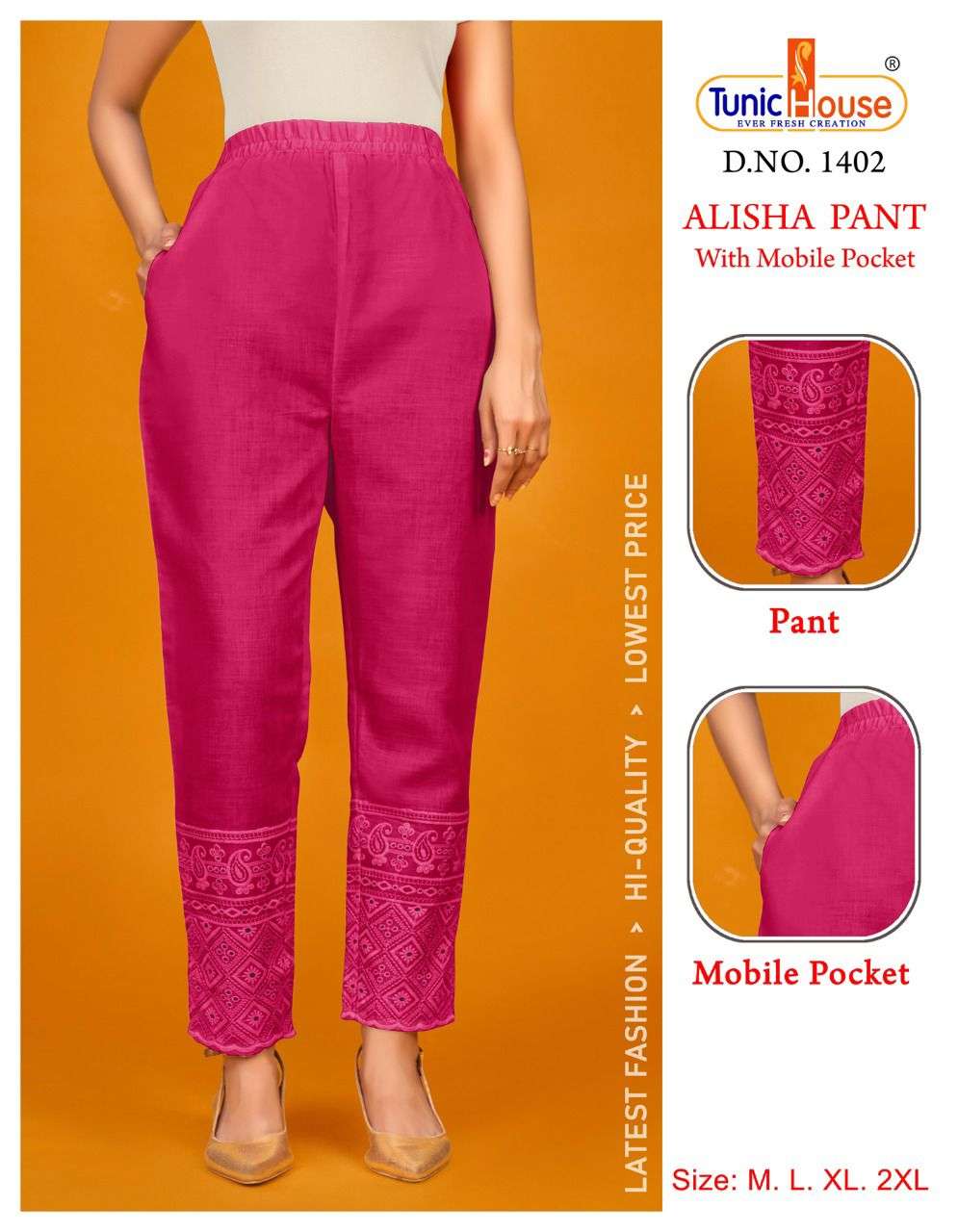 ALISHA PANT BY TUNIC HOUSE STYLISH FANCY BEAUTIFUL COLORFUL CASUAL WEAR & ETHNIC WEAR COTTON JEGGINGS AT WHOLESALE PRICE