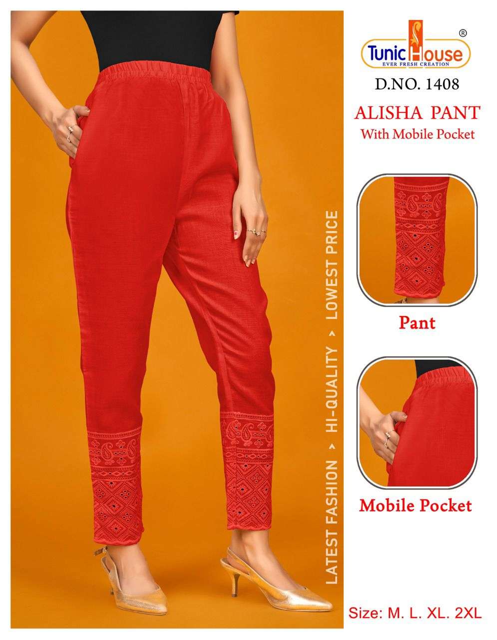 ALISHA PANT BY TUNIC HOUSE STYLISH FANCY BEAUTIFUL COLORFUL CASUAL WEAR & ETHNIC WEAR COTTON JEGGINGS AT WHOLESALE PRICE