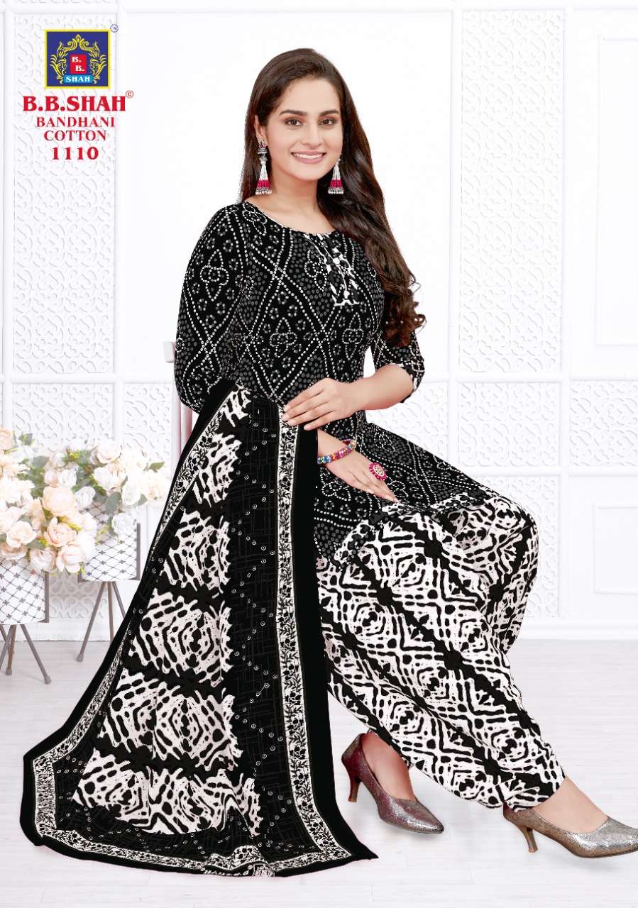 BANDHANI COTTON VOL-1 BY B B SHAH 1101 TO 1115 SERIES BEAUTIFUL PATIYALA SUITS COLORFUL STYLISH FANCY CASUAL WEAR & ETHNIC WEAR COTTON PRINT DRESSES AT WHOLESALE PRICE