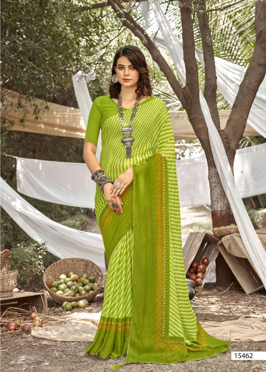 PLANT BY VALLABHI PRINTS 15461 TO 15468 SERIES INDIAN TRADITIONAL WEAR COLLECTION BEAUTIFUL STYLISH FANCY COLORFUL PARTY WEAR & OCCASIONAL WEAR GEORGETTE SAREES AT WHOLESALE PRICE