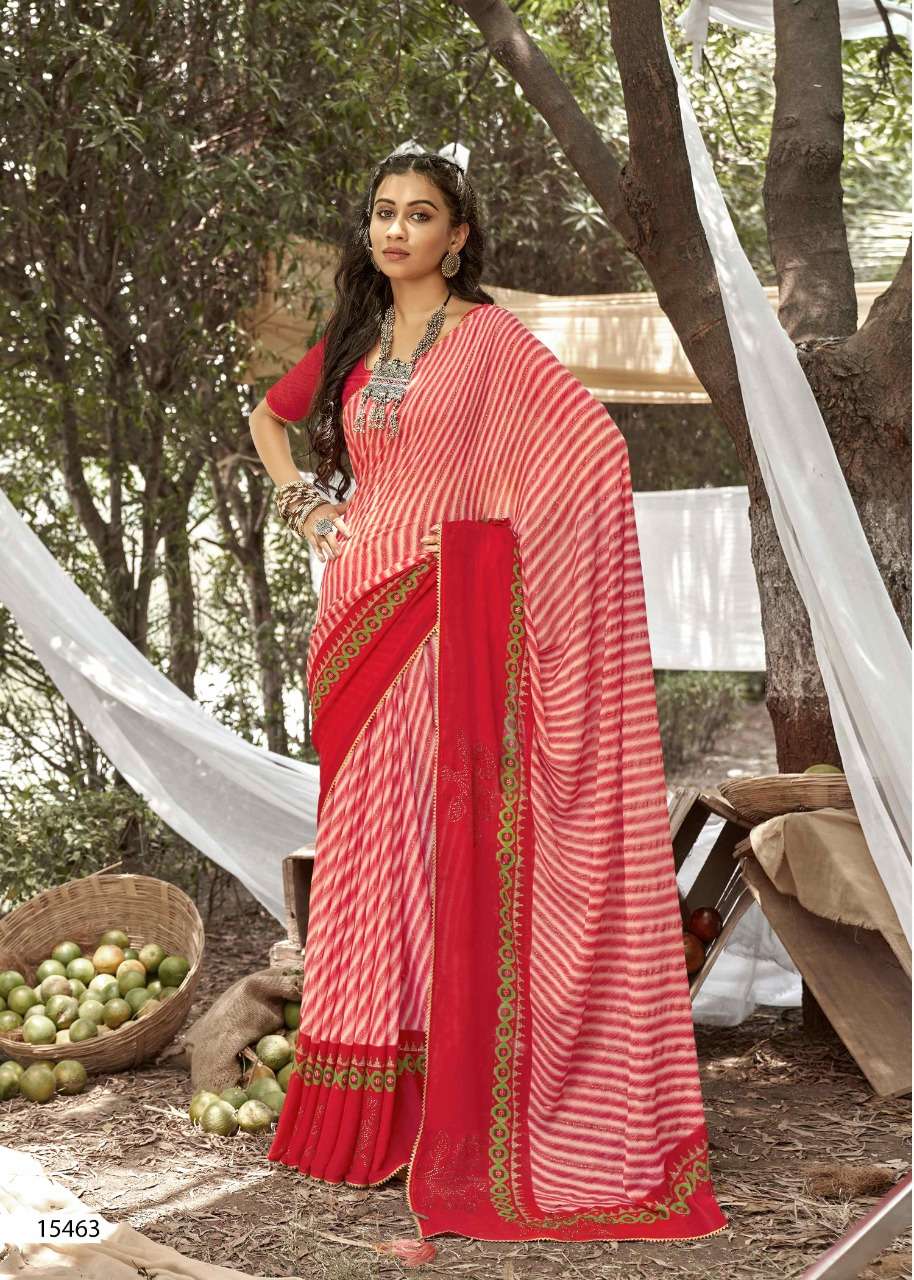 PLANT BY VALLABHI PRINTS 15461 TO 15468 SERIES INDIAN TRADITIONAL WEAR COLLECTION BEAUTIFUL STYLISH FANCY COLORFUL PARTY WEAR & OCCASIONAL WEAR GEORGETTE SAREES AT WHOLESALE PRICE