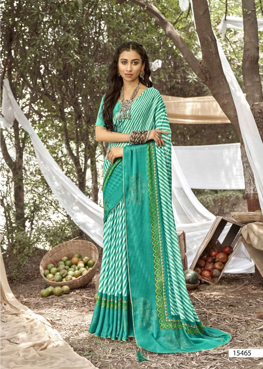 PLANT BY VALLABHI PRINTS 15461 TO 15468 SERIES INDIAN TRADITIONAL WEAR COLLECTION BEAUTIFUL STYLISH FANCY COLORFUL PARTY WEAR & OCCASIONAL WEAR GEORGETTE SAREES AT WHOLESALE PRICE