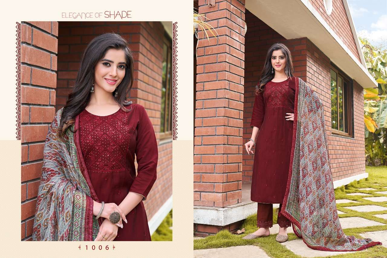 KALISTA BY HARIYAALI 1001 TO 1008 SERIES BEAUTIFUL SUITS COLORFUL STYLISH FANCY CASUAL WEAR & ETHNIC WEAR VISCOSE SILK DRESSES AT WHOLESALE PRICE