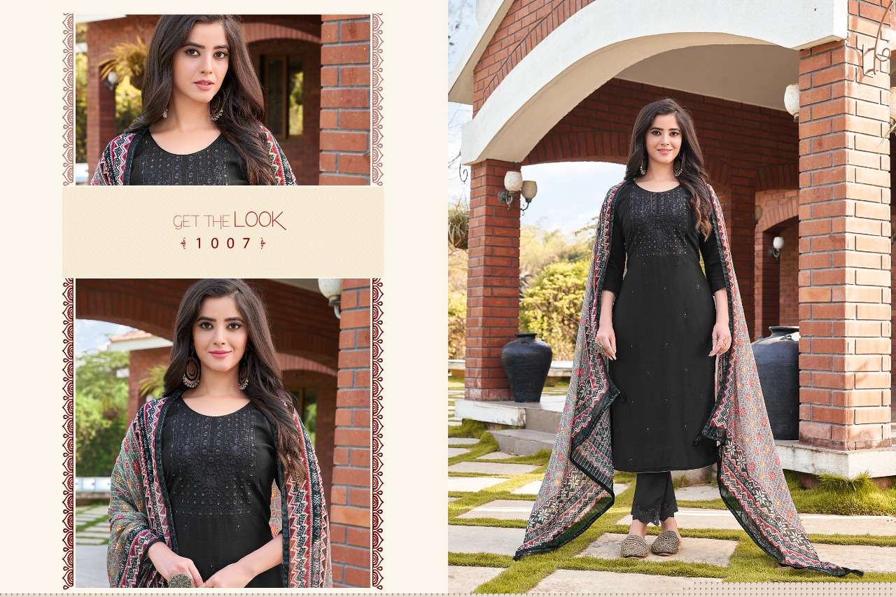 KALISTA BY HARIYAALI 1001 TO 1008 SERIES BEAUTIFUL SUITS COLORFUL STYLISH FANCY CASUAL WEAR & ETHNIC WEAR VISCOSE SILK DRESSES AT WHOLESALE PRICE