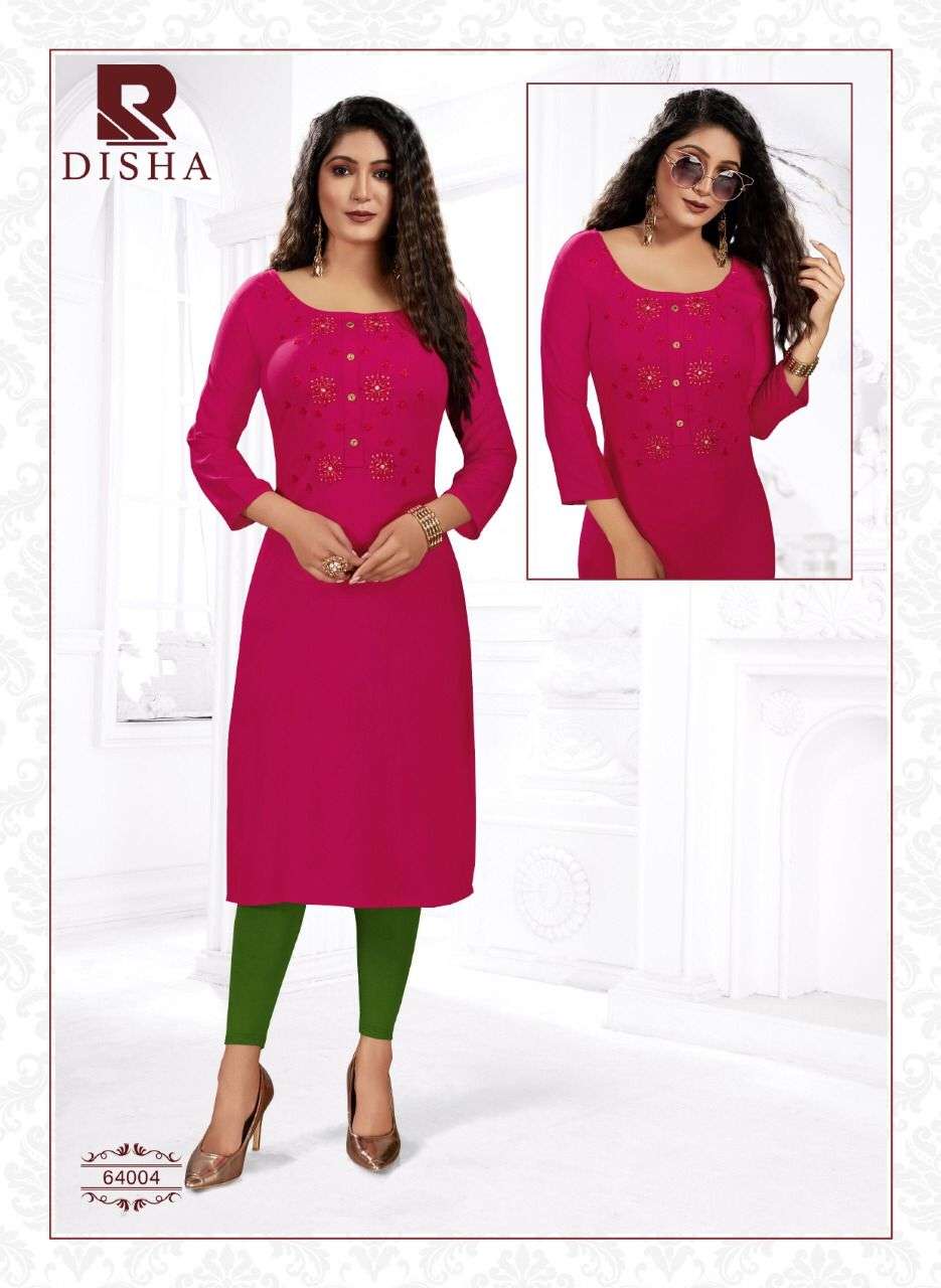DISHA BY RAASHI 1001 TO 1008 SERIES DESIGNER STYLISH FANCY COLORFUL BEAUTIFUL PARTY WEAR & ETHNIC WEAR COLLECTION PURE RAYON KURTIS AT WHOLESALE PRICE