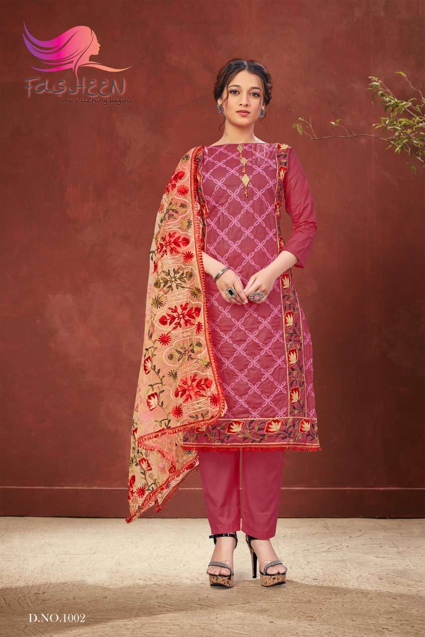NATASHA BY FASHEEN 1001 TO 1006 SERIES BEAUTIFUL SUITS COLORFUL STYLISH FANCY CASUAL WEAR & ETHNIC WEAR COTTON WITH WORK DRESSES AT WHOLESALE PRICE