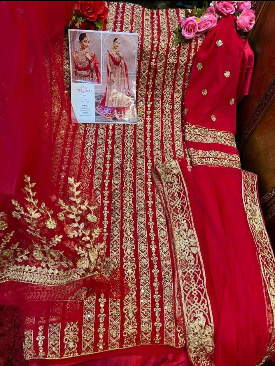 PRIYAM HIT DESIGN 01-A BY PRIYAM BEAUTIFUL PAKISTANI SUITS COLORFUL STYLISH FANCY CASUAL WEAR & ETHNIC WEAR FAUX GEORGETTE DRESSES AT WHOLESALE PRICE