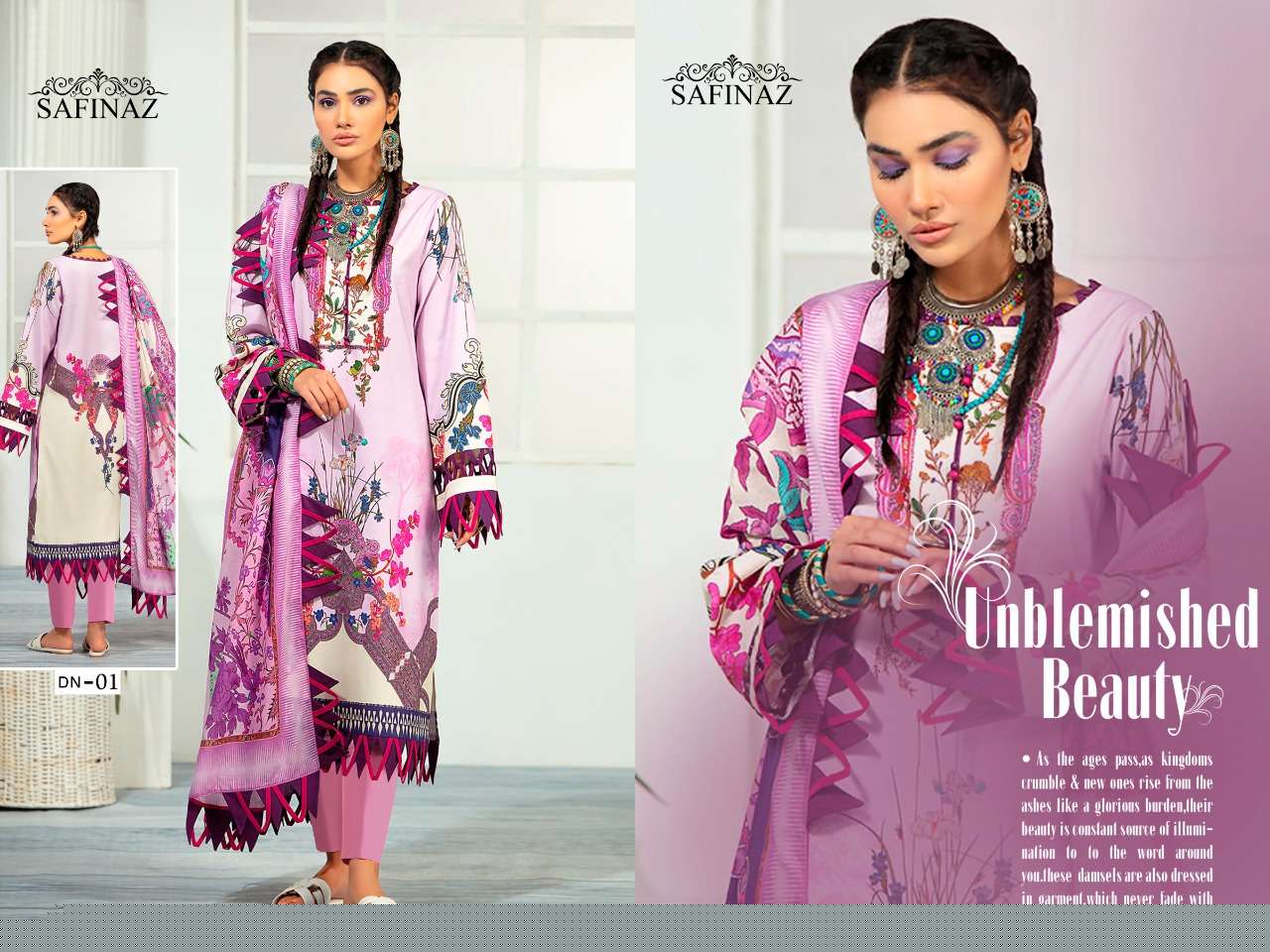 ZOOHRA BY SAFINAZ 01 TO 06 SERIES BEAUTIFUL SUITS COLORFUL STYLISH FANCY CASUAL WEAR & ETHNIC WEAR SOFT COTTON DRESSES AT WHOLESALE PRICE