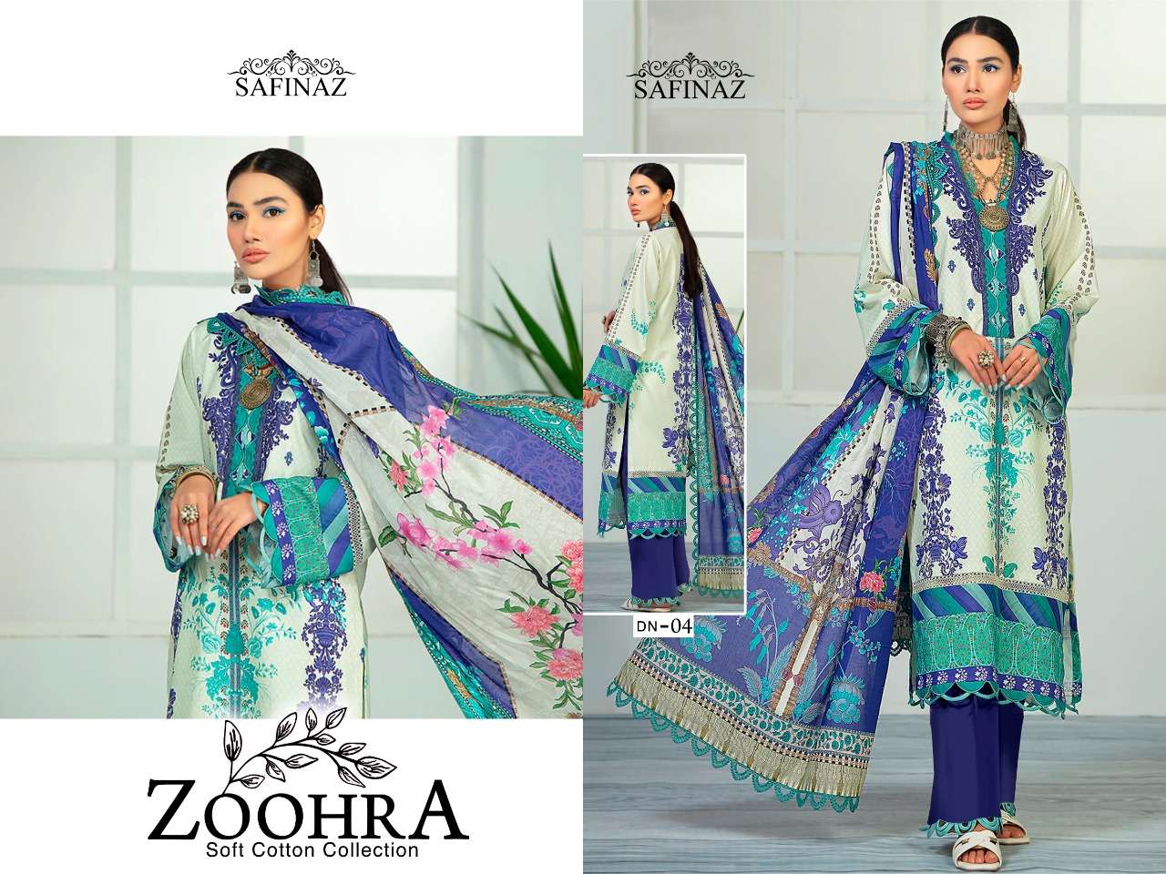 ZOOHRA BY SAFINAZ 01 TO 06 SERIES BEAUTIFUL SUITS COLORFUL STYLISH FANCY CASUAL WEAR & ETHNIC WEAR SOFT COTTON DRESSES AT WHOLESALE PRICE