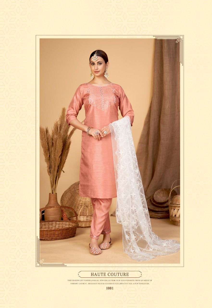 NAARI BY RAZZO EXPORTS 1001 TO 1006 SERIES BEAUTIFUL SUITS COLORFUL STYLISH FANCY CASUAL WEAR & ETHNIC WEAR SILK DRESSES AT WHOLESALE PRICE