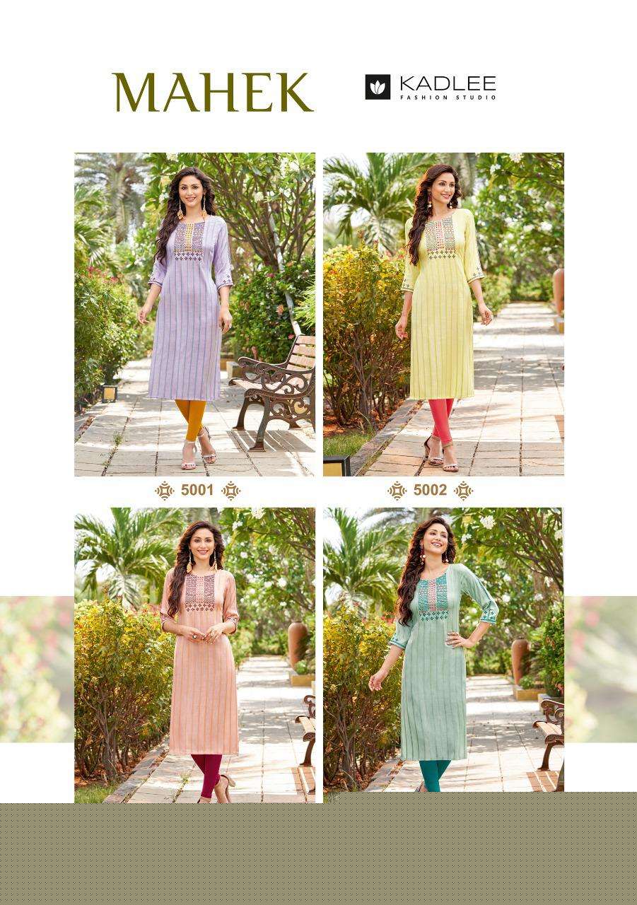 MAHEK BY KADLEE 1001 TO 1004 SERIES DESIGNER STYLISH FANCY COLORFUL BEAUTIFUL PARTY WEAR & ETHNIC WEAR COLLECTION PURE RAYON KURTIS AT WHOLESALE PRICE