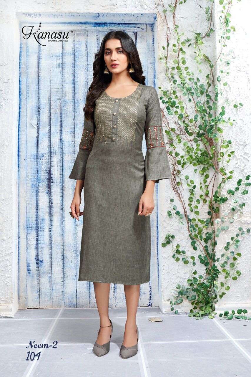 NEEM VOL-2 BY KANASU 101 TO 108 SERIES DESIGNER STYLISH FANCY COLORFUL BEAUTIFUL PARTY WEAR & ETHNIC WEAR COLLECTION PURE RAYON KURTIS AT WHOLESALE PRICE