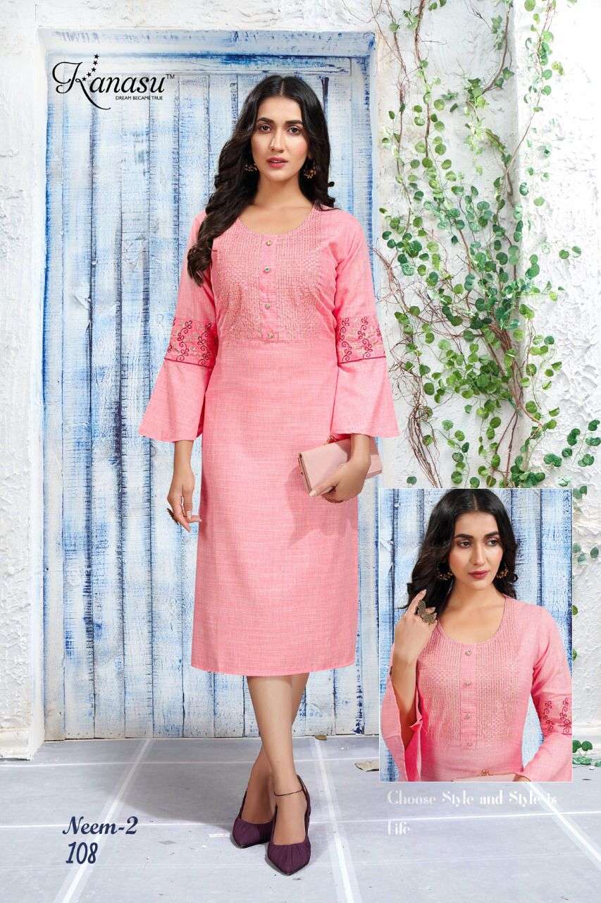 NEEM VOL-2 BY KANASU 101 TO 108 SERIES DESIGNER STYLISH FANCY COLORFUL BEAUTIFUL PARTY WEAR & ETHNIC WEAR COLLECTION PURE RAYON KURTIS AT WHOLESALE PRICE
