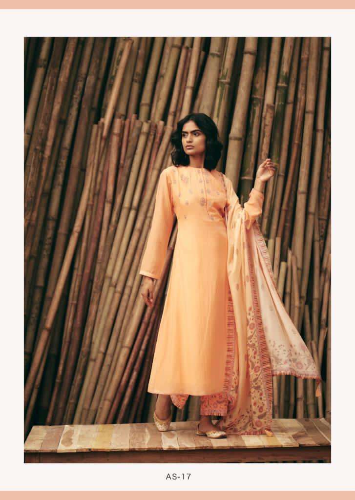 AUTOMN SONG BY VARSHA FASHION 11 TO 17 SERIES BEAUTIFUL SUITS COLORFUL STYLISH FANCY CASUAL WEAR & ETHNIC WEAR LINEN EMBROIDERED DRESSES AT WHOLESALE PRICE