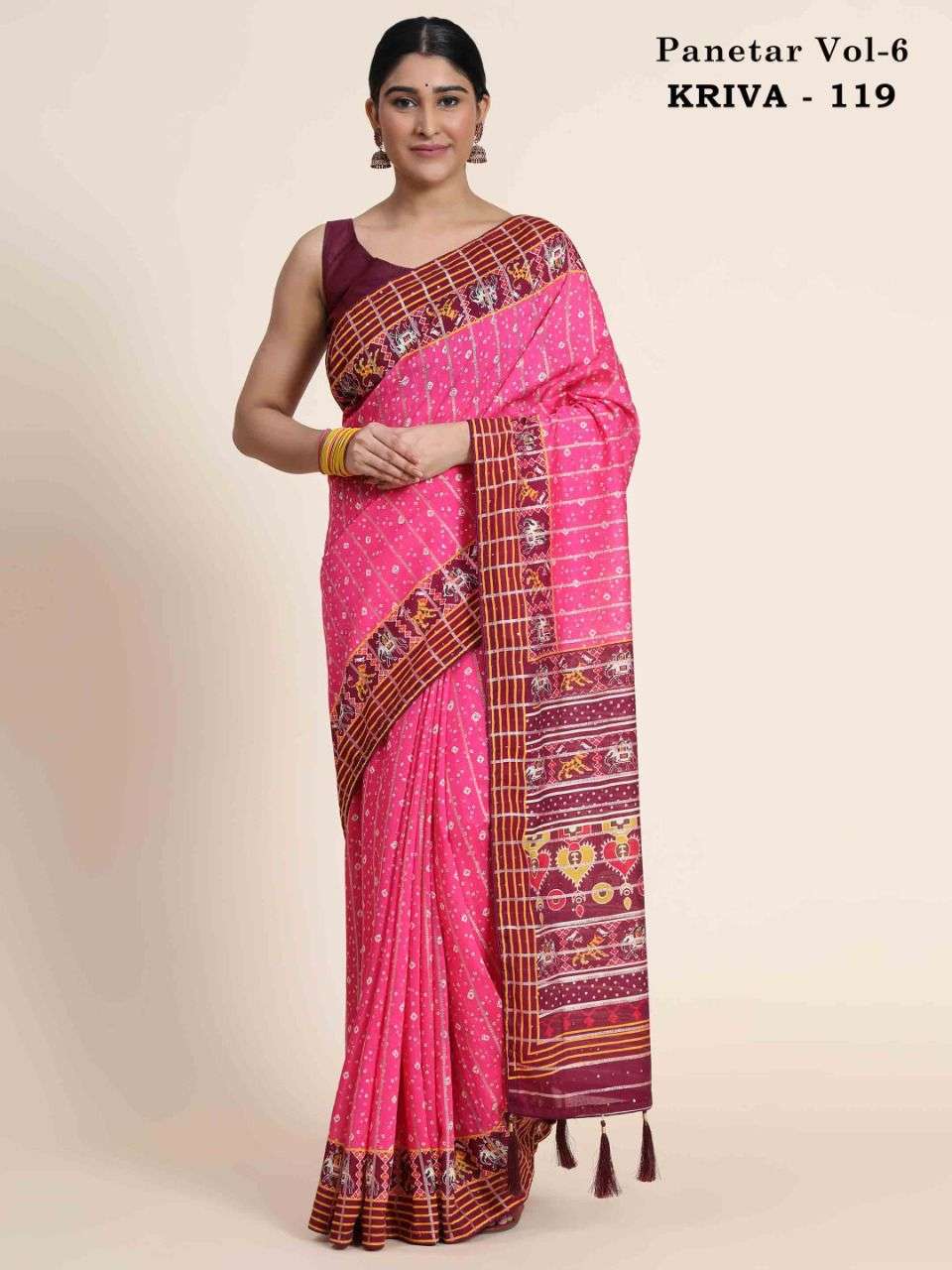 PANETAR VOL-6 BY KRIVA 117 TO 122 SERIES INDIAN TRADITIONAL WEAR COLLECTION BEAUTIFUL STYLISH FANCY COLORFUL PARTY WEAR & OCCASIONAL WEAR CHANDERI COTTON SAREES AT WHOLESALE PRICE