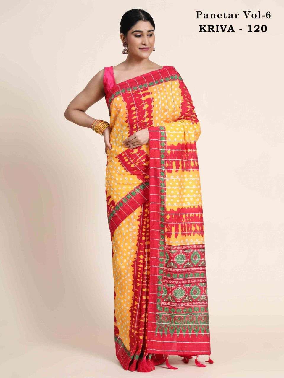 PANETAR VOL-6 BY KRIVA 117 TO 122 SERIES INDIAN TRADITIONAL WEAR COLLECTION BEAUTIFUL STYLISH FANCY COLORFUL PARTY WEAR & OCCASIONAL WEAR CHANDERI COTTON SAREES AT WHOLESALE PRICE