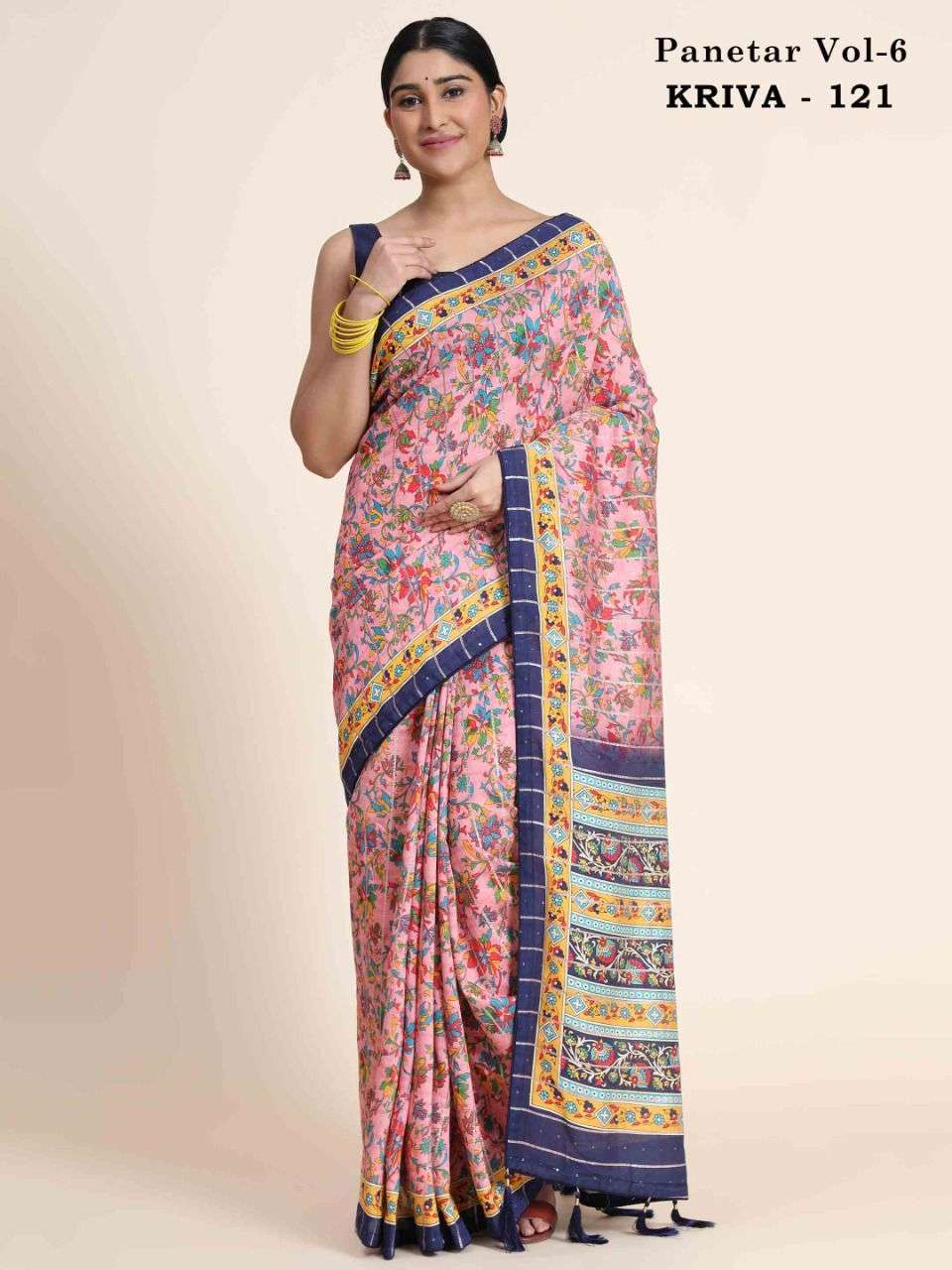 PANETAR VOL-6 BY KRIVA 117 TO 122 SERIES INDIAN TRADITIONAL WEAR COLLECTION BEAUTIFUL STYLISH FANCY COLORFUL PARTY WEAR & OCCASIONAL WEAR CHANDERI COTTON SAREES AT WHOLESALE PRICE
