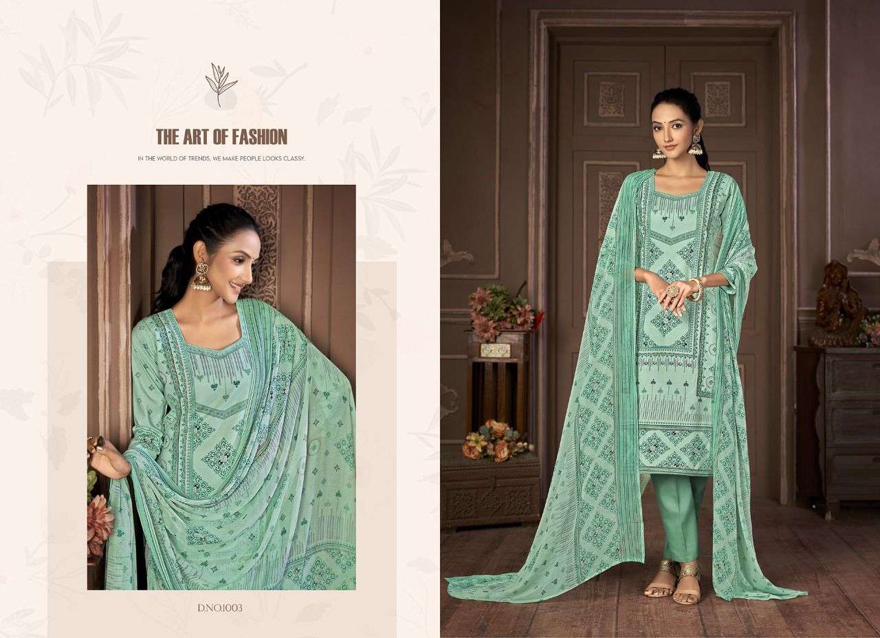 KARINA BY SHIV GORI SILK MILLS 1001 TO 1008 SERIES BEAUTIFUL SUITS COLORFUL STYLISH FANCY CASUAL WEAR & ETHNIC WEAR PURE CAMBRIC COTTON PRINT DRESSES AT WHOLESALE PRICE