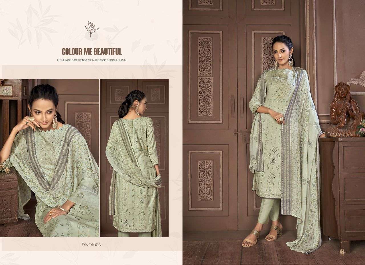 KARINA BY SHIV GORI SILK MILLS 1001 TO 1008 SERIES BEAUTIFUL SUITS COLORFUL STYLISH FANCY CASUAL WEAR & ETHNIC WEAR PURE CAMBRIC COTTON PRINT DRESSES AT WHOLESALE PRICE