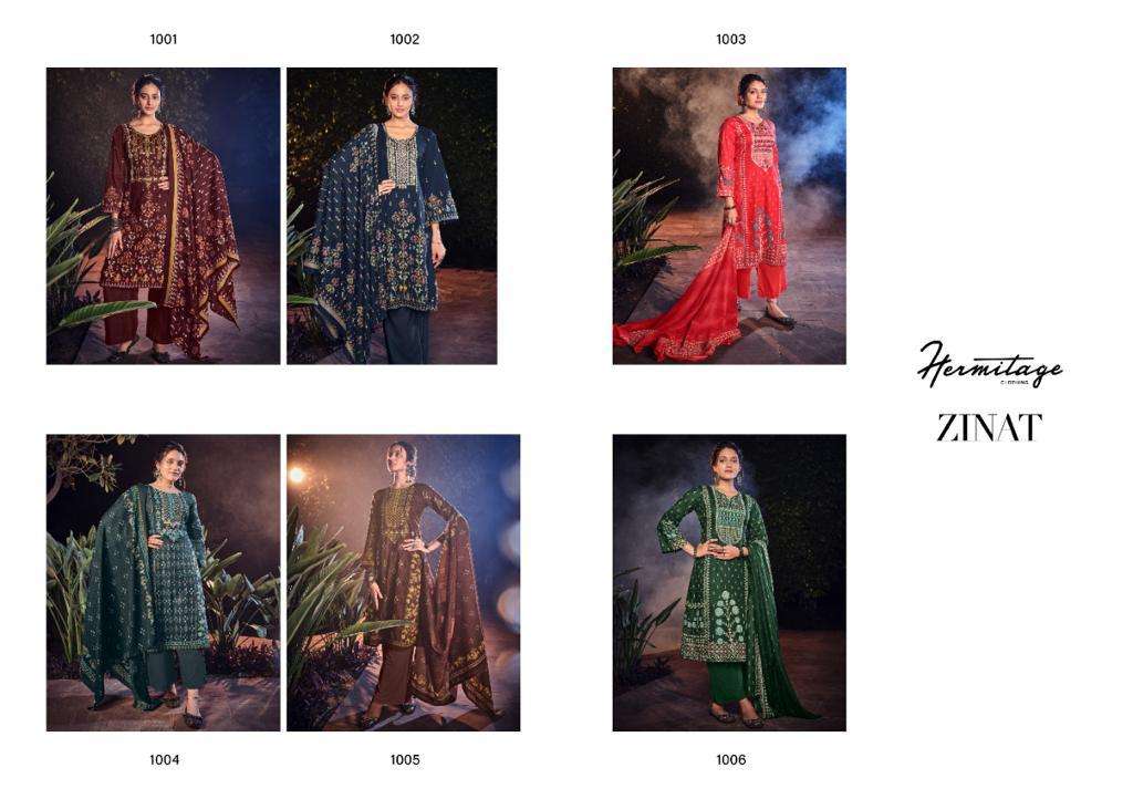 ZINAT BY HERMITAGE 1001 TO 1006 SERIES BEAUTIFUL SUITS COLORFUL STYLISH FANCY CASUAL WEAR & ETHNIC WEAR LAWN COTTON EMBROIDERED DRESSES AT WHOLESALE PRICE