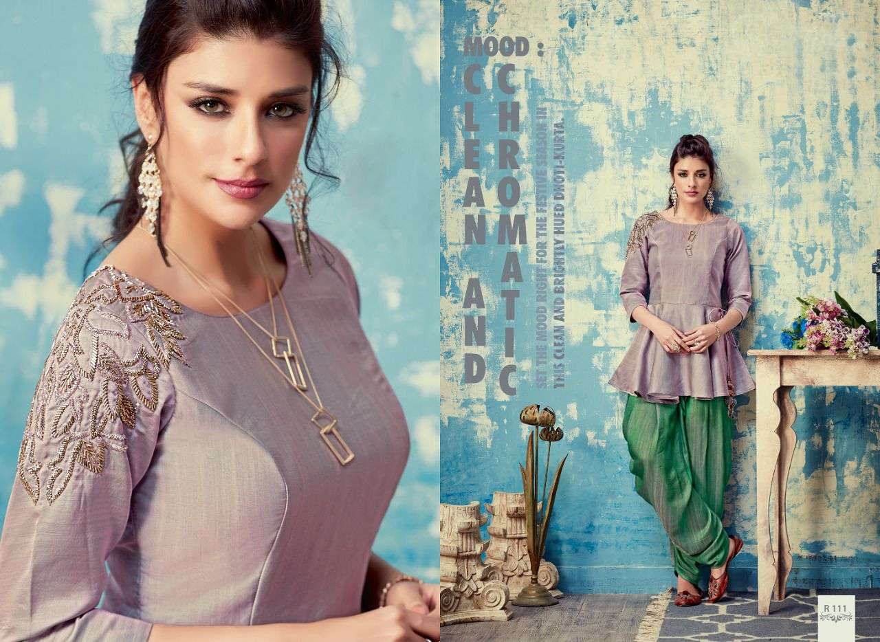 FLEUR BY NIMAYAA DESIGNER STYLISH FANCY COLORFUL BEAUTIFUL PARTY WEAR & ETHNIC WEAR COLLECTION SILK KURTIS WITH BOTTOM AT WHOLESALE PRICE