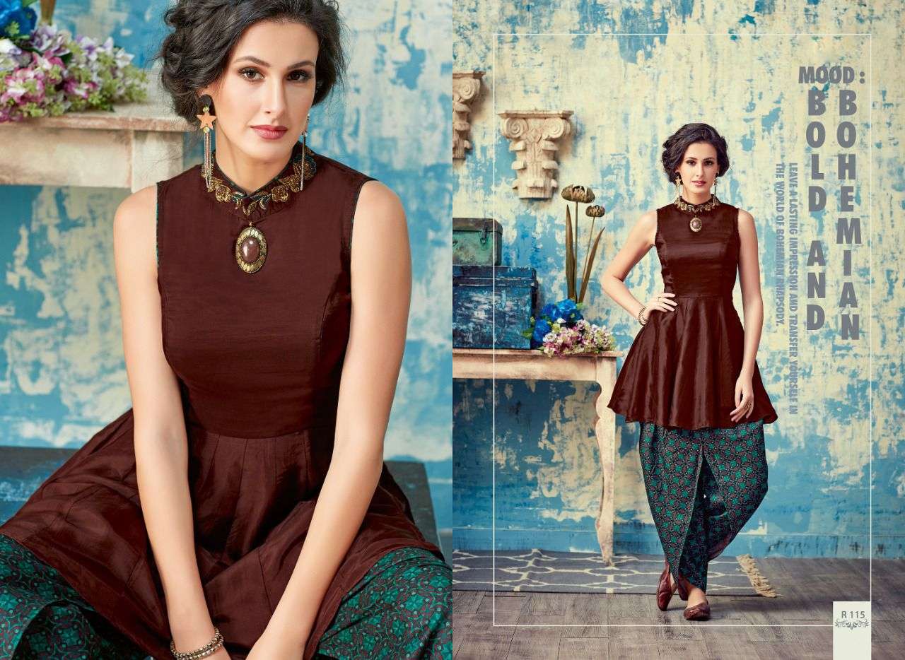 FLEUR BY NIMAYAA DESIGNER STYLISH FANCY COLORFUL BEAUTIFUL PARTY WEAR & ETHNIC WEAR COLLECTION SILK KURTIS WITH BOTTOM AT WHOLESALE PRICE
