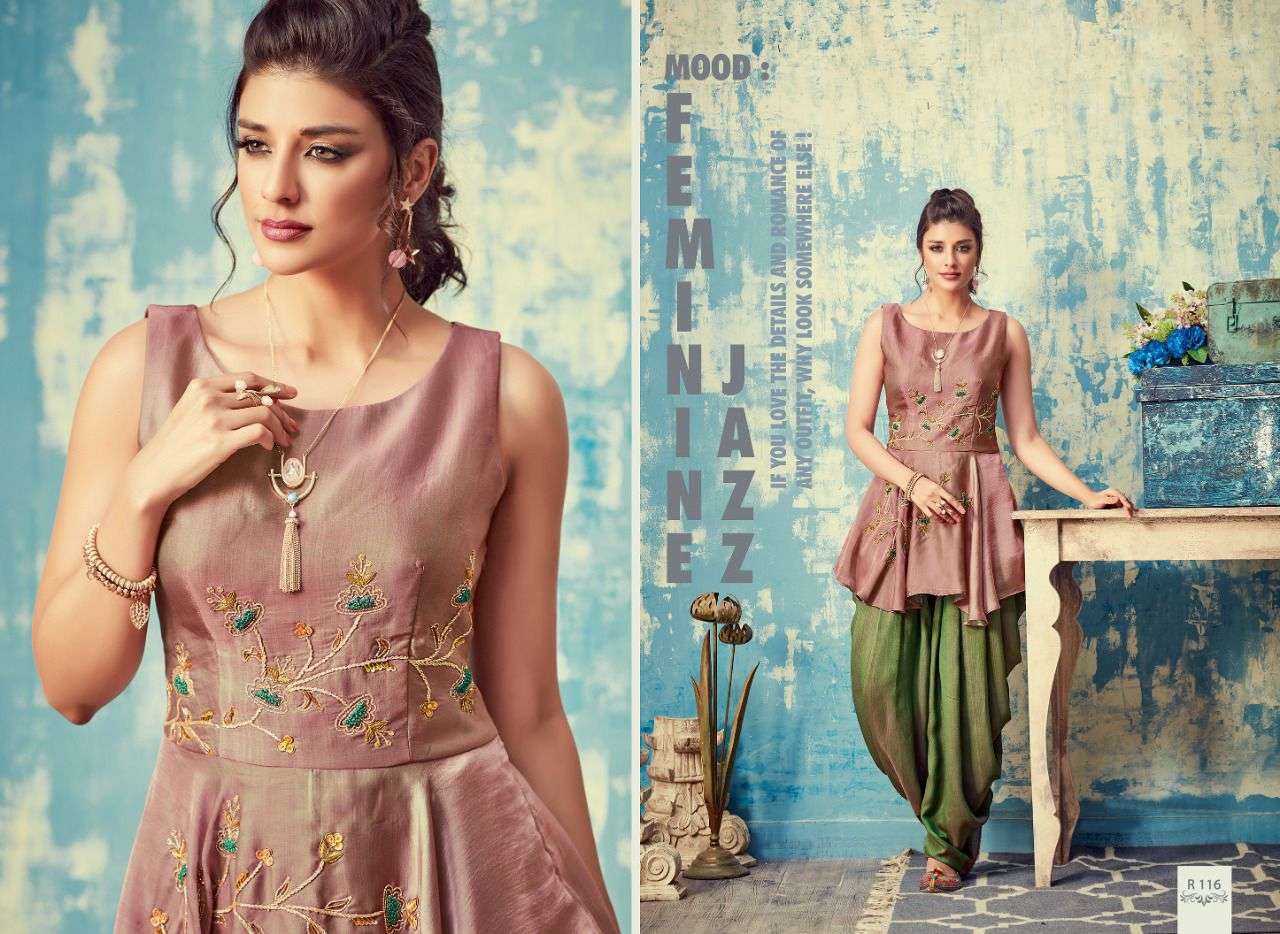 FLEUR BY NIMAYAA DESIGNER STYLISH FANCY COLORFUL BEAUTIFUL PARTY WEAR & ETHNIC WEAR COLLECTION SILK KURTIS WITH BOTTOM AT WHOLESALE PRICE