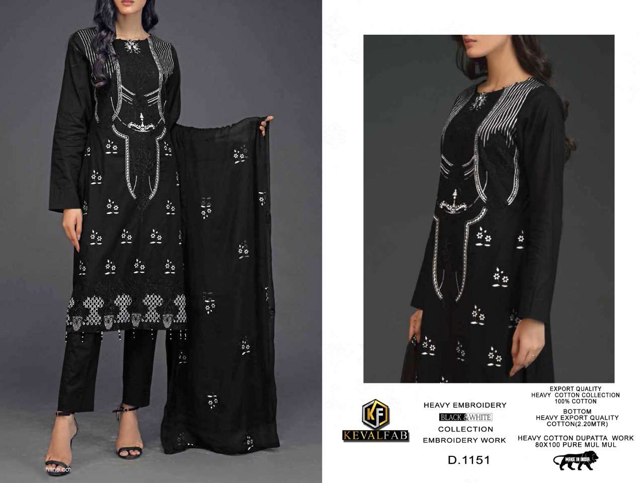 Black And White By Keval Fab 1151 To 1154 Series Beautiful Suits Colorful Stylish Fancy Casual Wear & Ethnic Wear Viscose Lurex Foil Print Dresses At Wholesale Price