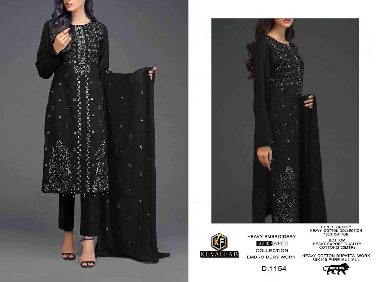 Black And White By Keval Fab 1151 To 1154 Series Beautiful Suits Colorful Stylish Fancy Casual Wear & Ethnic Wear Viscose Lurex Foil Print Dresses At Wholesale Price