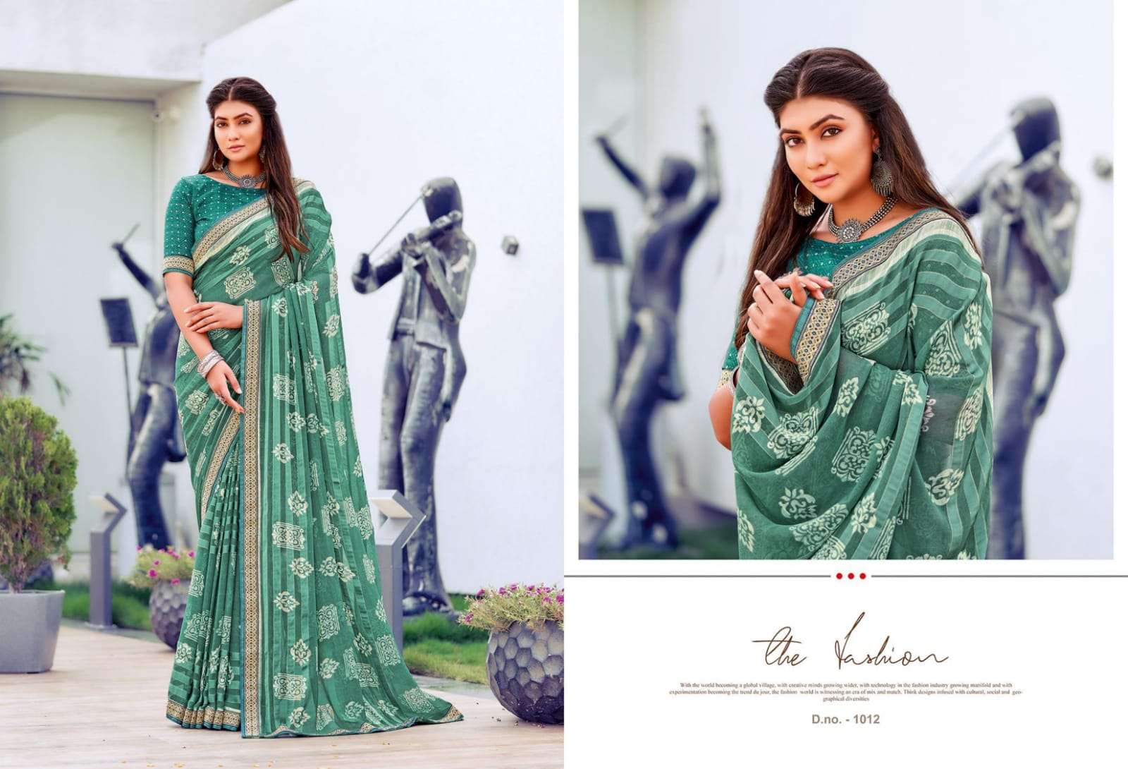 MADHVI BY AMARSATH PRINTS 1001 TO 1012 SERIES INDIAN TRADITIONAL WEAR COLLECTION BEAUTIFUL STYLISH FANCY COLORFUL PARTY WEAR & OCCASIONAL WEAR CHINNON CHIFFON SAREES AT WHOLESALE PRICE