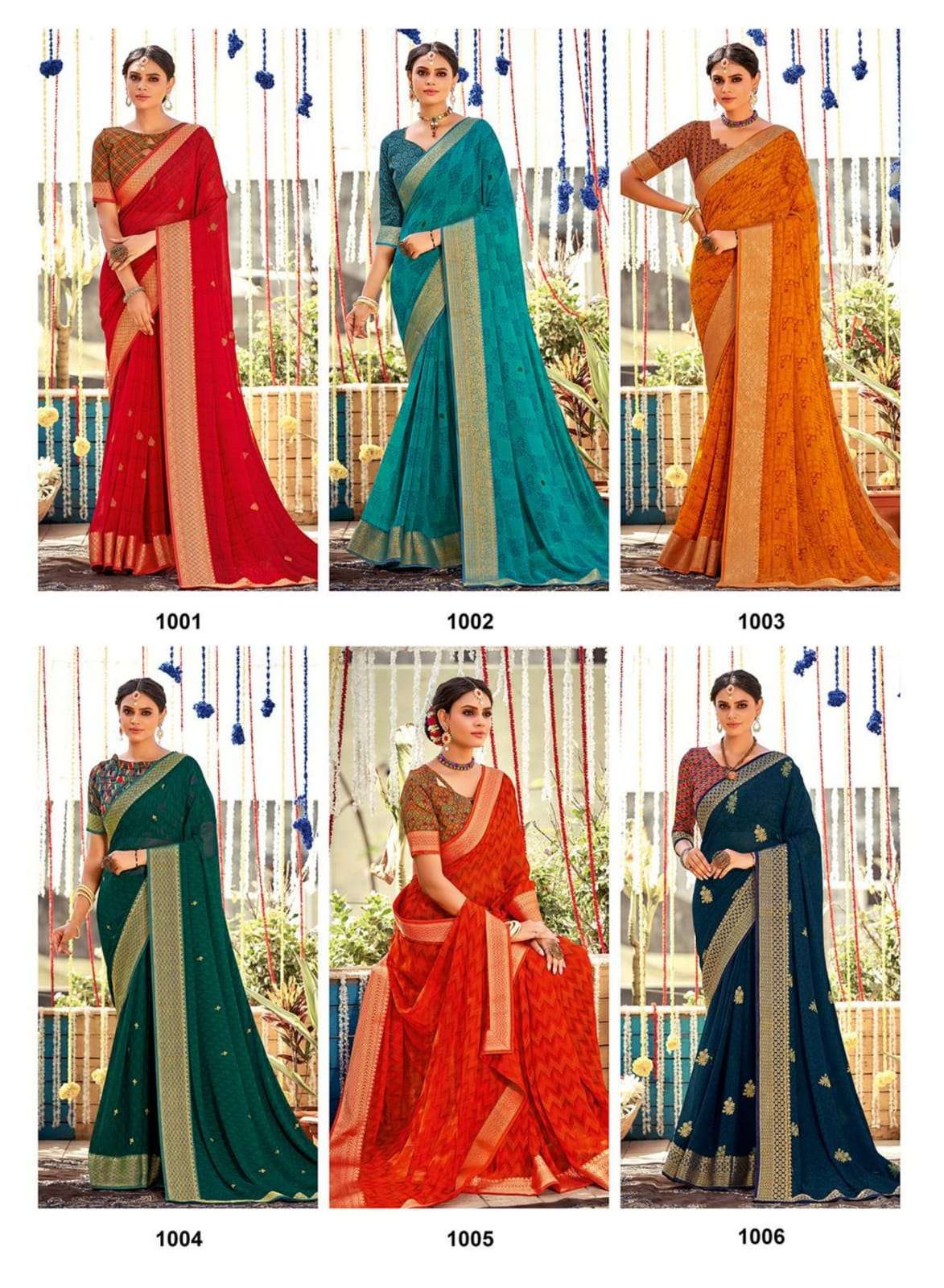ROSHNI BY AMARSATH PRINTS 1001 TO 1012 SERIES INDIAN TRADITIONAL WEAR COLLECTION BEAUTIFUL STYLISH FANCY COLORFUL PARTY WEAR & OCCASIONAL WEAR GEORGETTE SAREES AT WHOLESALE PRICE