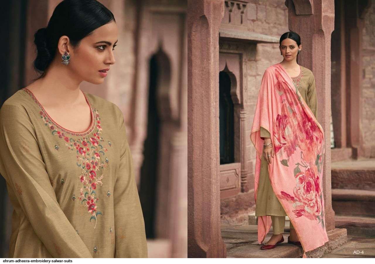 ADHEERA BY EHRUM 01 TO 06 SERIES BEAUTIFUL SUITS COLORFUL STYLISH FANCY CASUAL WEAR & ETHNIC WEAR KORA WEAVING DRESSES AT WHOLESALE PRICE