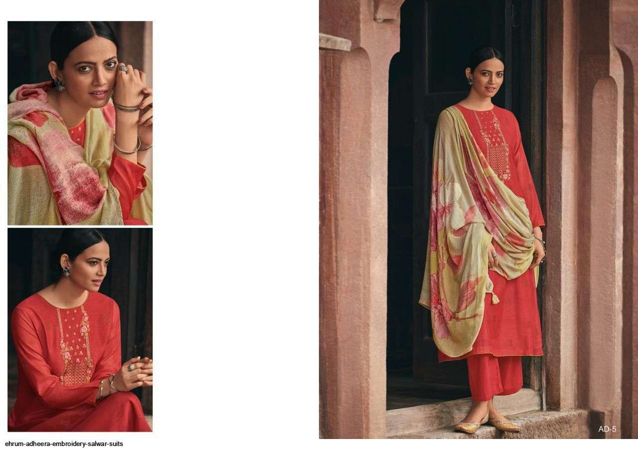 ADHEERA BY EHRUM 01 TO 06 SERIES BEAUTIFUL SUITS COLORFUL STYLISH FANCY CASUAL WEAR & ETHNIC WEAR KORA WEAVING DRESSES AT WHOLESALE PRICE