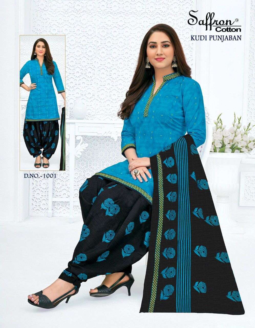 KUDI PUNJABAN BY SAFFRON COTTON 1001 TO 1012 SERIES BEAUTIFUL SUITS COLORFUL STYLISH FANCY CASUAL WEAR & ETHNIC WEAR INDO COTTON DRESSES AT WHOLESALE PRICE
