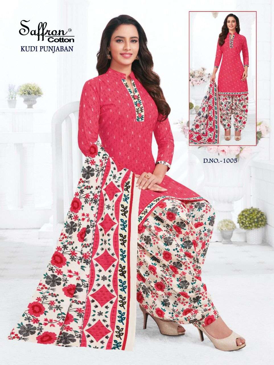 KUDI PUNJABAN BY SAFFRON COTTON 1001 TO 1012 SERIES BEAUTIFUL SUITS COLORFUL STYLISH FANCY CASUAL WEAR & ETHNIC WEAR INDO COTTON DRESSES AT WHOLESALE PRICE