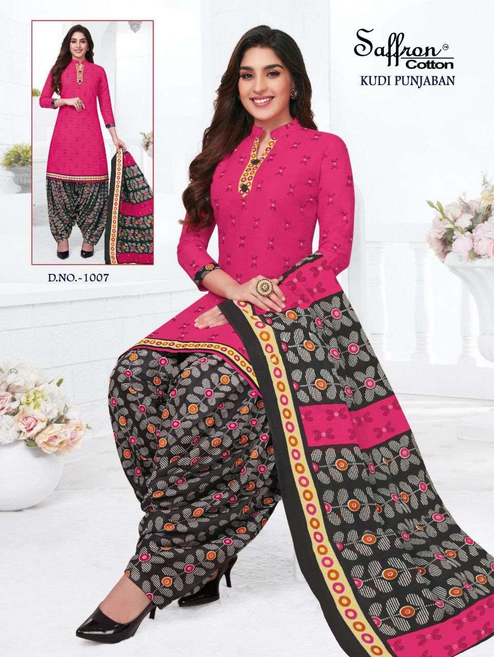 KUDI PUNJABAN BY SAFFRON COTTON 1001 TO 1012 SERIES BEAUTIFUL SUITS COLORFUL STYLISH FANCY CASUAL WEAR & ETHNIC WEAR INDO COTTON DRESSES AT WHOLESALE PRICE