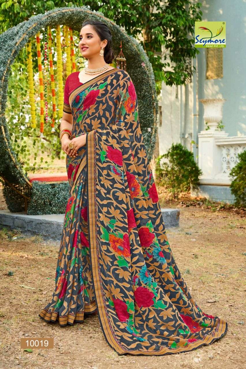 CHANDAN VOL-2 BY SEYMORE 10019 TO 10036 SERIES INDIAN TRADITIONAL WEAR COLLECTION BEAUTIFUL STYLISH FANCY COLORFUL PARTY WEAR & OCCASIONAL WEAR BRASSO SAREES AT WHOLESALE PRICE