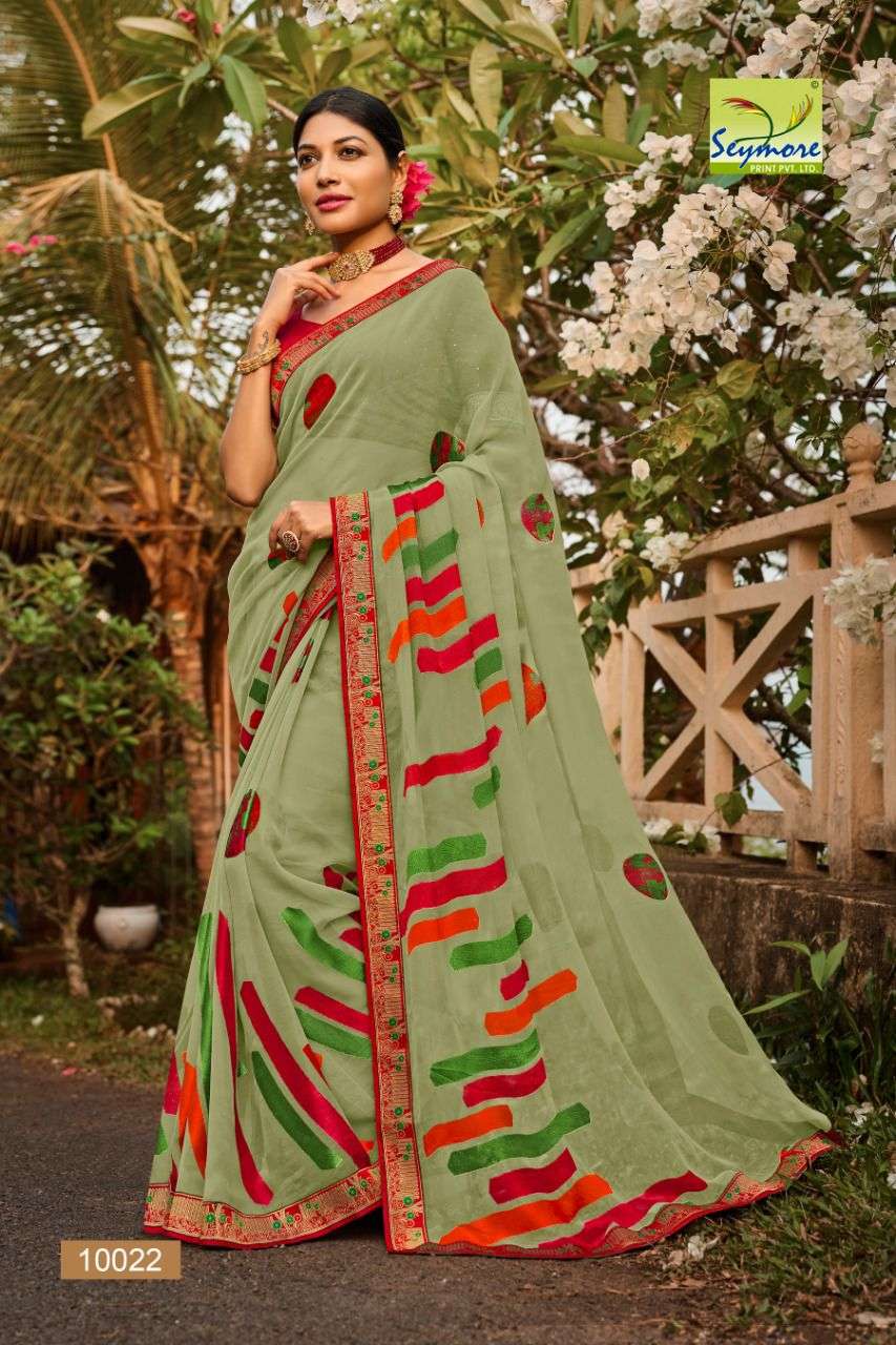 CHANDAN VOL-2 BY SEYMORE 10019 TO 10036 SERIES INDIAN TRADITIONAL WEAR COLLECTION BEAUTIFUL STYLISH FANCY COLORFUL PARTY WEAR & OCCASIONAL WEAR BRASSO SAREES AT WHOLESALE PRICE